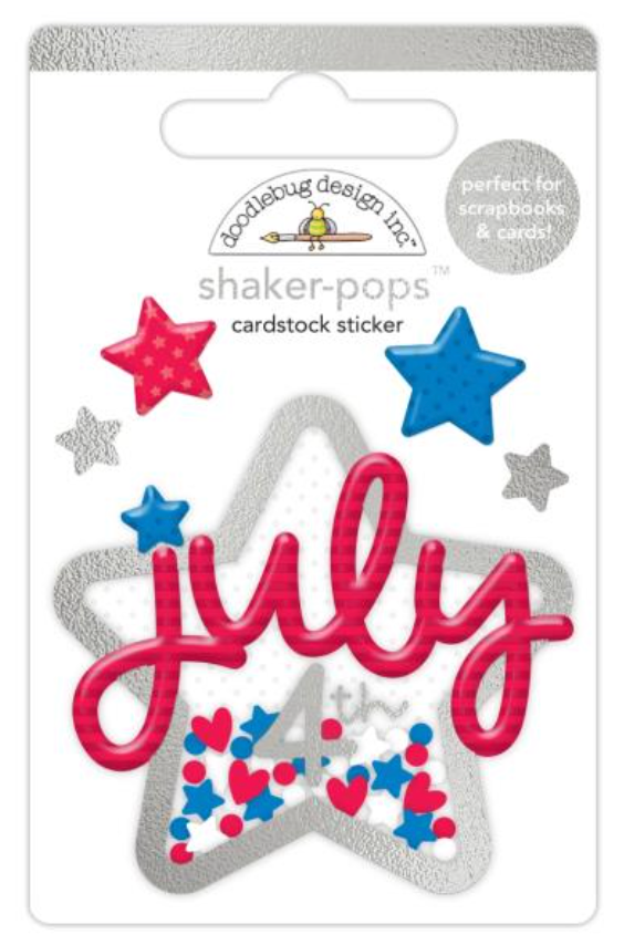 Doodlebug Design Hometown USA July 4th Shaker Pop 3D Stickers {G113}