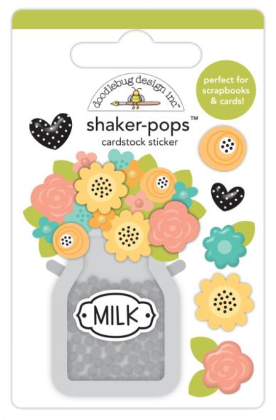 Doodlebug Design Farmhouse Cream of the Crop Shaker Pop 3D Stickers {G117}