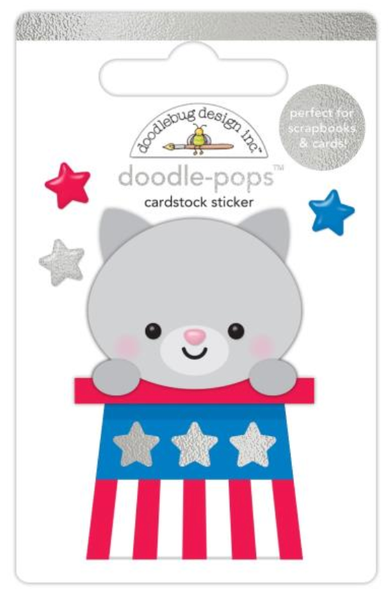 Doodlebug Design Hometown USA Colonial Kitty Doodle Pop 3D Stickers {G114}