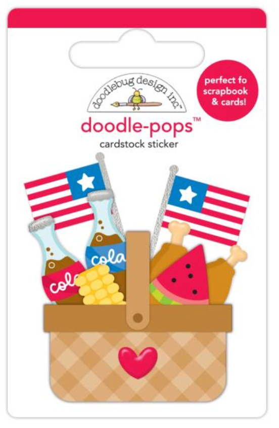 Doodlebug Design Hometown USA Picnic Party Doodle Pop 3D Stickers {G40}