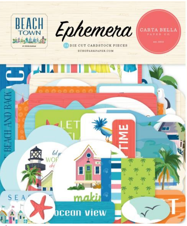 Carta Bella Beach Town Icons Ephemera {D144}