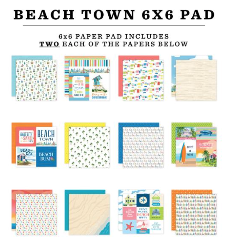 Carta Bella 6x6 Beach Town Paper Pad {B319}