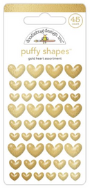 Doodlebug Design Hello Again Gold Heart Puffy Stickers {G76}