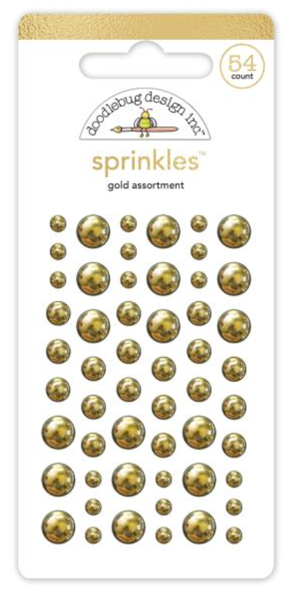 Doodlebug Design Hello Again Gold Enamel Sprinkles {G75}