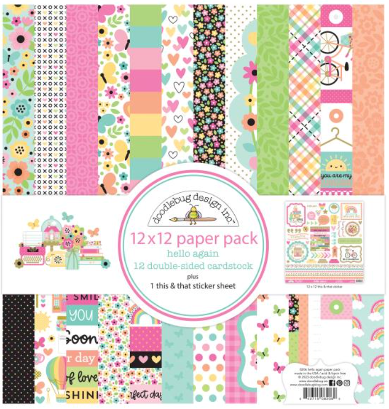 Doodlebug Design 12x12 Hello Again Paper Pack {B503}