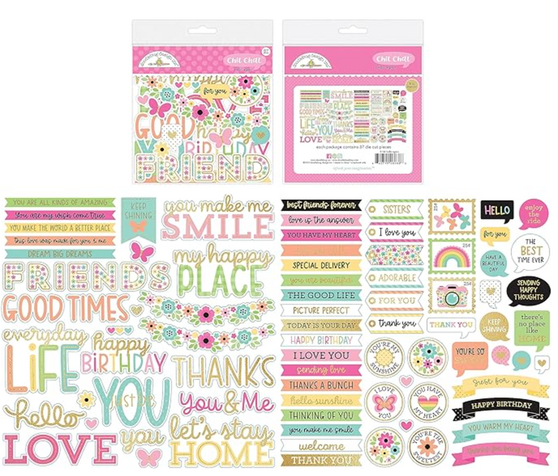 Doodlebug Design Hello Again Chit Chat Ephemera {D164}