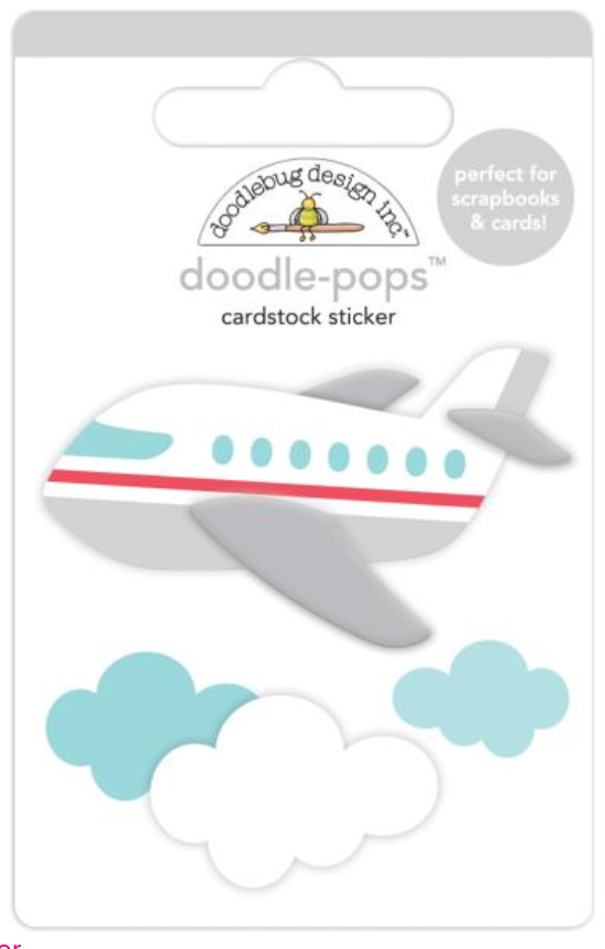 Doodlebug Design I Heart Travel Jet Set Doodle Pop 3D Stickers {G55}
