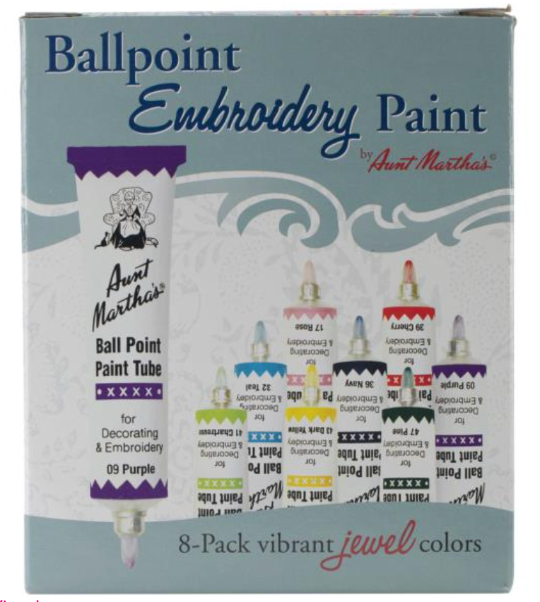 Aunt Martha's Jewel Colors Ballpoint Embroidery Paint Tubes {C501}