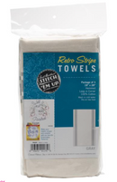 Aunt Martha's 18"x28" Gray Stripe Stitch 'Em Up Retro Towels {C702}