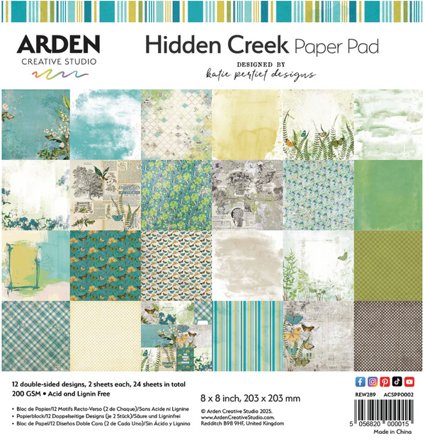 Arden Creative Studio 8x8 Hidden Creek Paper Pad {B517}
