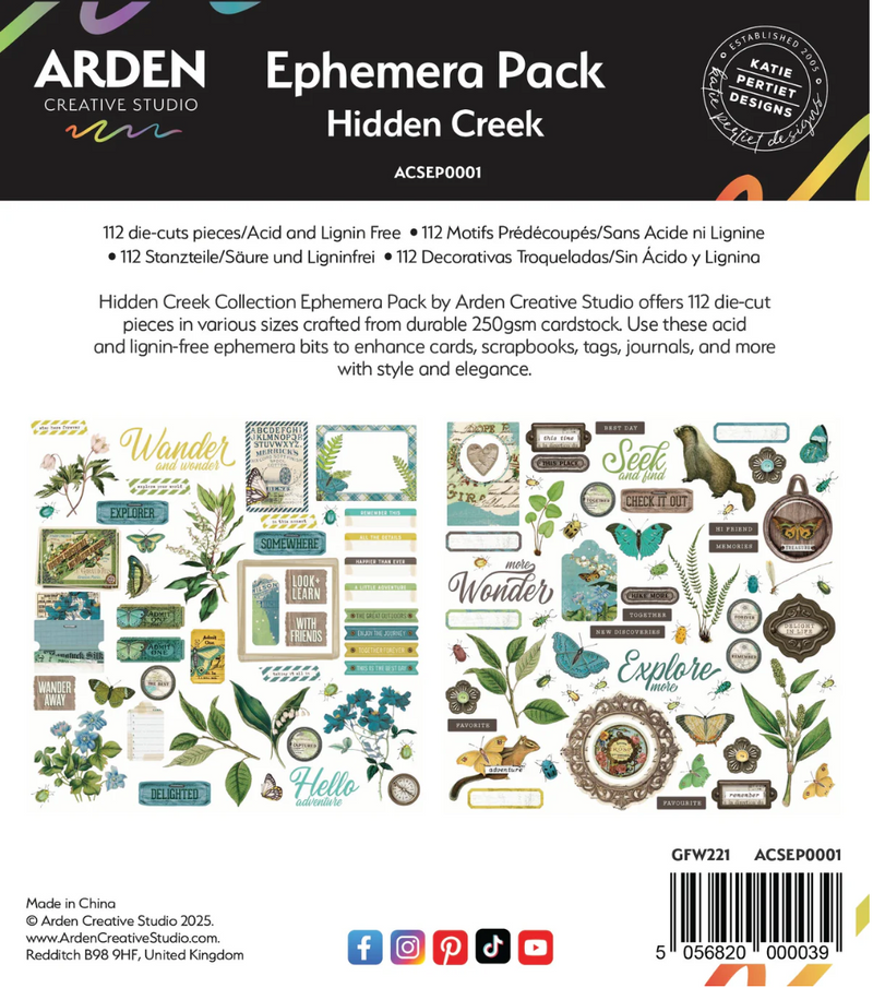 Arden Creative Studio Hidden Creek Ephemera Pack {B115}