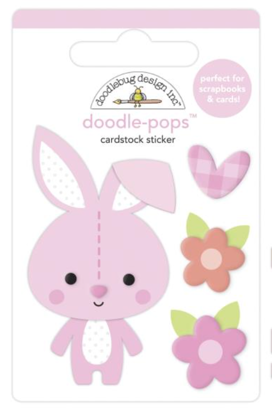 Doodlebug Design Bundle of Joy Snuggle Bunny Doodle Pop 3D Stickers {G142}