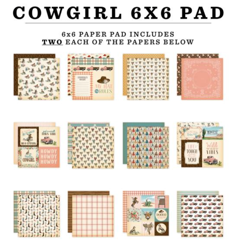 Carta Bella 6x6 Cowgirl Paper Pad {B416}