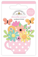 Doodlebug Design Butterfly Kisses Cup of Cheer Doodle Pop 3D Stickers