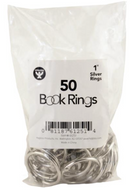 Hygloss 1" Silver Metal Book Rings {G136}