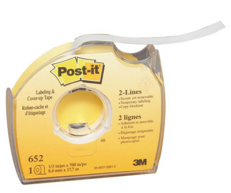 Post-It 1/3" White Labeling & Cover Up Tape {W25}