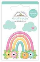 Doodlebug Design Butterfly Kisses Rainbow Garden Doodle Pop 3D Stickers