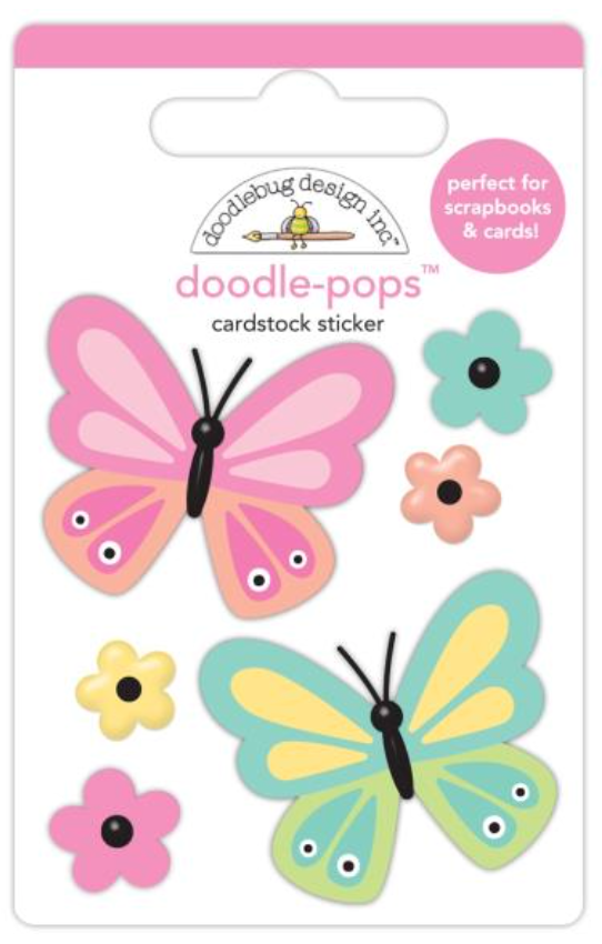 Doodlebug Design Butterfly Kisses Doodle Pop 3D Stickers {G84}