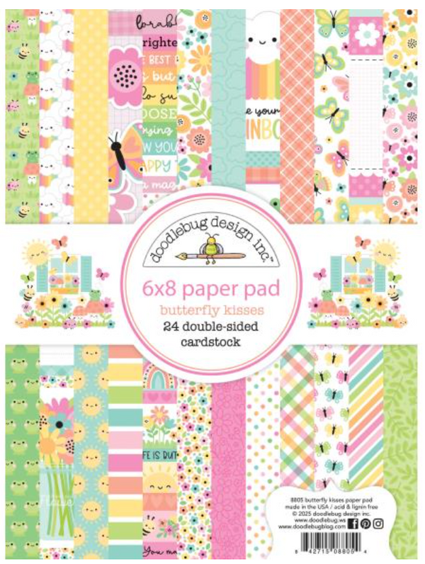 Doodlebug Design 6X8 Butterfly Kisses Paper Pad {B502}