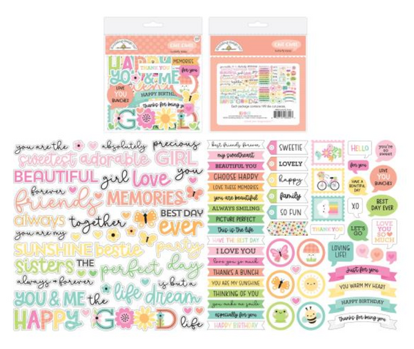 Doodlebug Design Butterfly Kisses Chit Chat Ephemera {D176}