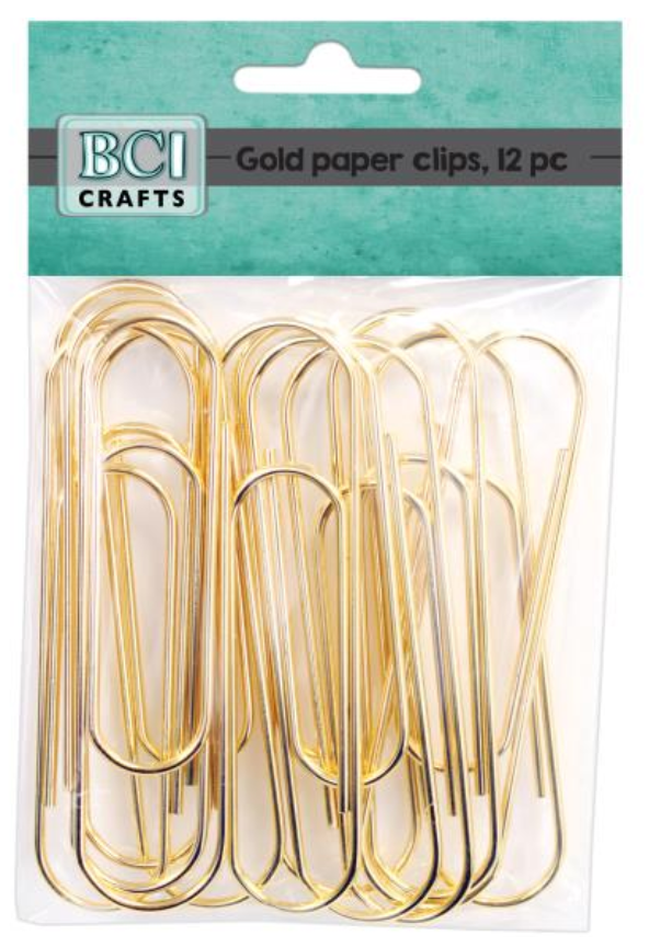 BCi Crafts Gold Jumbo Paper Clips {D131}