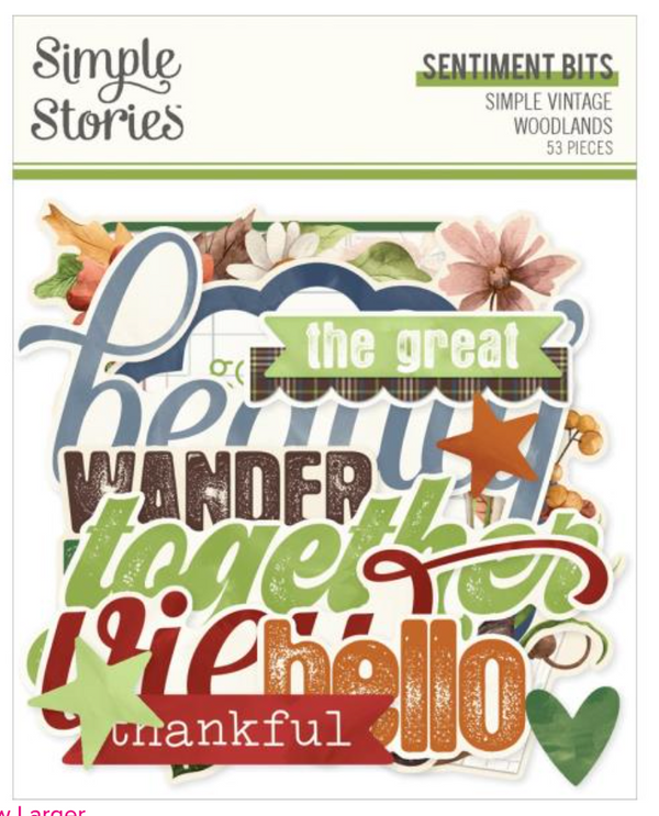 Simple Stories Simple Vintage Woodlands Sentiment Bits & Pieces {D101}