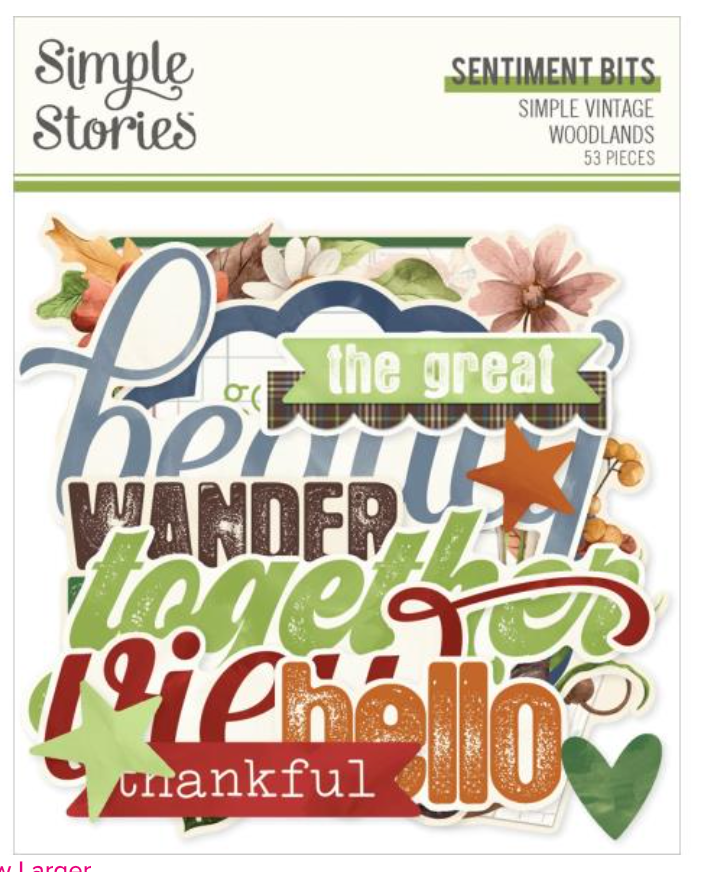 Simple Stories Simple Vintage Woodlands Sentiment Bits & Pieces {D101}