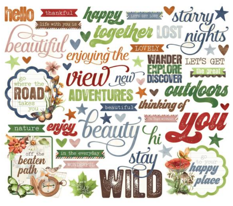 Simple Stories Simple Vintage Woodlands Sentiment Bits & Pieces {D101}