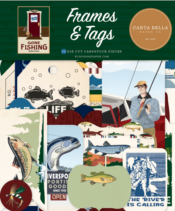 Carta Bella Gone Fishing Frames & Tags {G78}