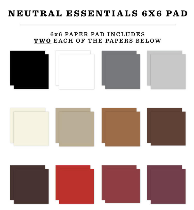 Echo Park 6x6 Neutral Essentials Paper Pad
