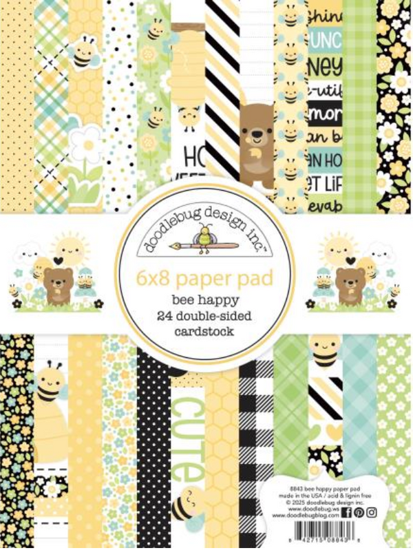 Doodlebug Design 6X8 Bee Happy Paper Pad {B607}