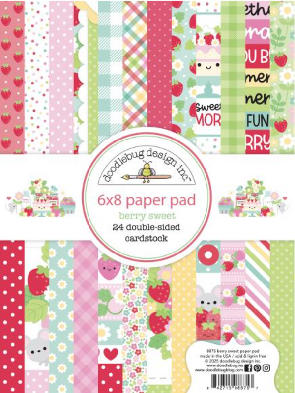 Doodlebug Design 6X8 Berry Sweet Paper Pad {B601}