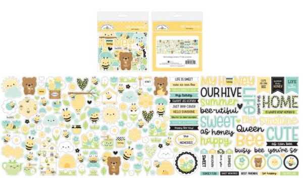 Doodlebug Design Bee Happy Odds & Ends Ephemera {D117}