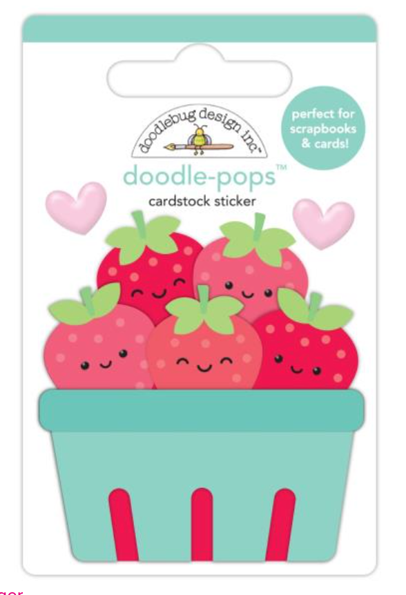 Doodlebug Design Berry Sweet Berry Basket Doodle Pop 3D Stickers {G189}
