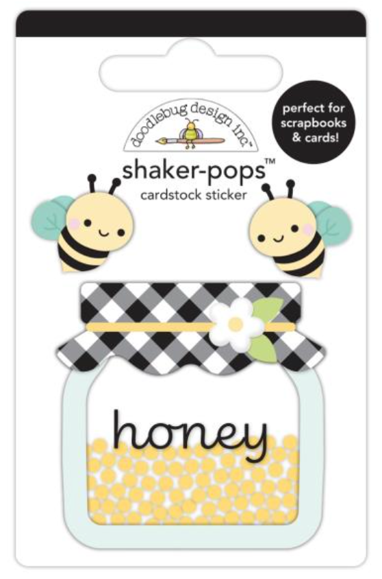 Doodlebug Design Bee Happy Honey Bees Shaker Pop 3D Stickers {G184}