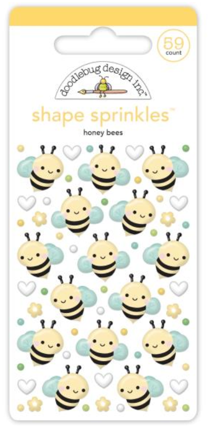 Doodlebug Design Bee Happy Honey Bee Enamel Sprinkles {G66}