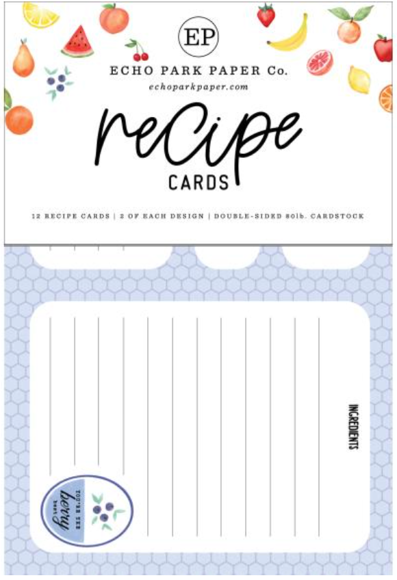 Echo Park 4x6 Fruit Stand Recipe Cards {B316}