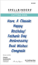 Spellbinders Classic Road Legends Classic Road Sentiments Etched Dies {D180}