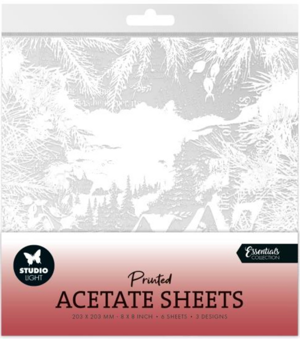 Studio Light Nr. 07 Snowy Town, Pine & Verses Acetate Sheets {B710}