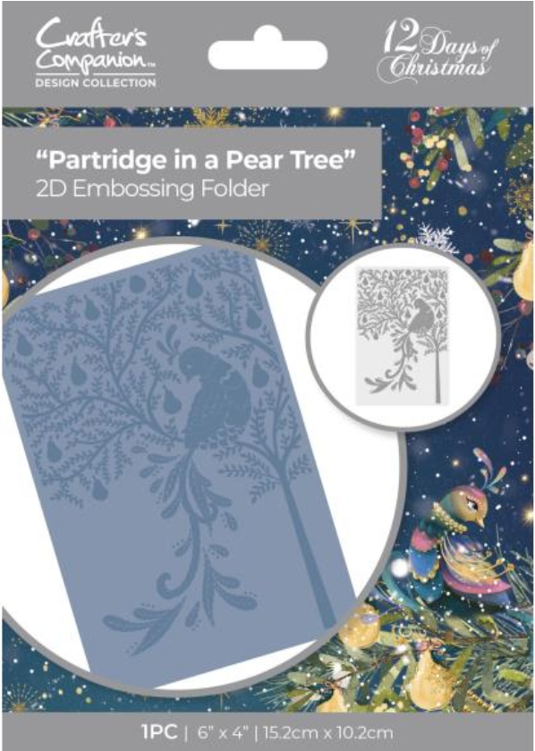 Crafter's Companion 6x4 Partridge in a Pear Tree 2D Embossing Folder {K117}