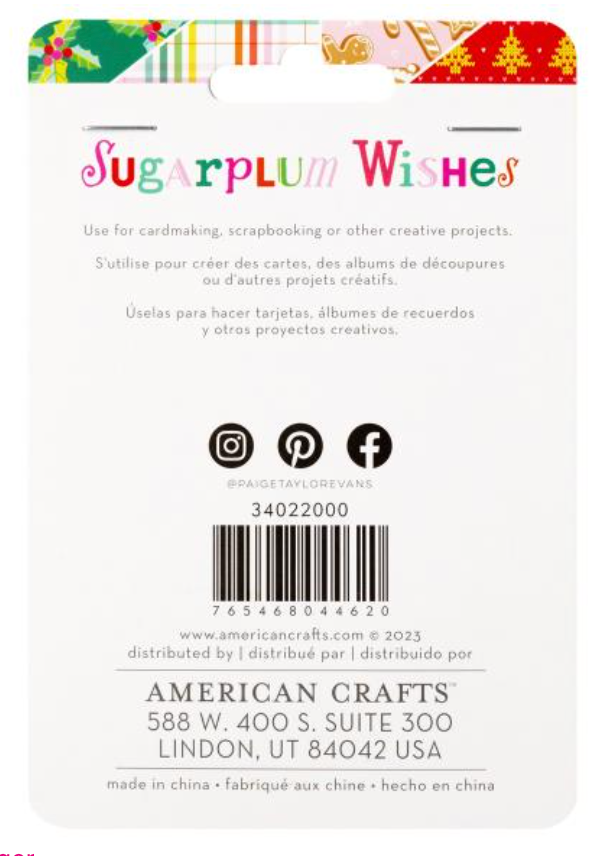American Crafts Paige Evans Sugarplum Wishes Acrylic Set w Sequins (G91)