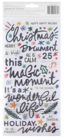 American Crafts Vicki Boutin Peppermint Kisses Phrases Thickers Stickers {B222}