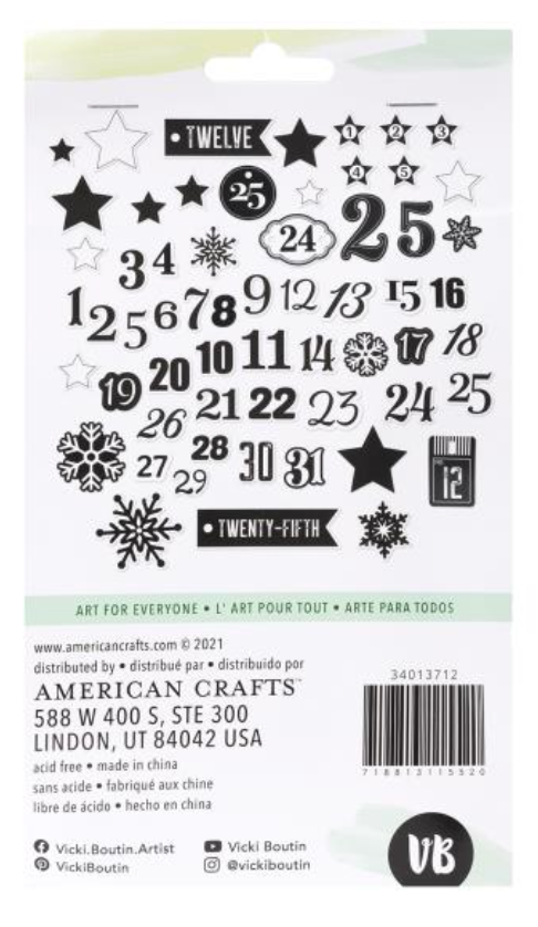 American Crafts Vicki Boutin Evergreen & Holly Mixed Chipboard Shapes {B108}