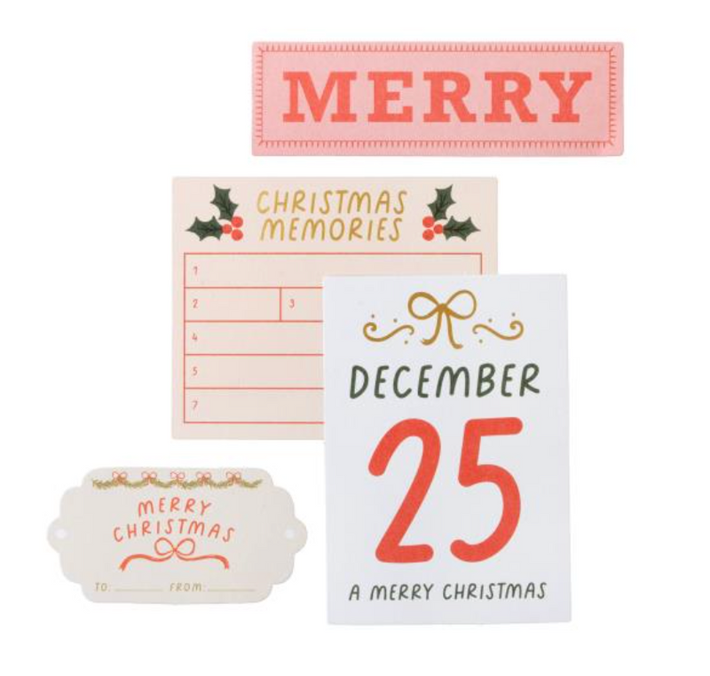 American Crafts Crate Paper Holly Jolly Journaling Ephemera {D138}