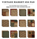 Carta Bella 6x6 Vintage Market Paper Pad {B304}