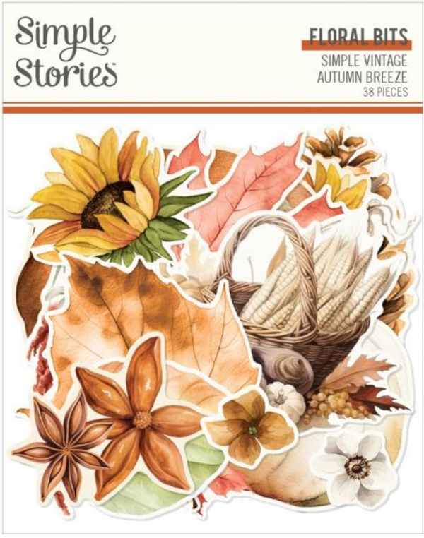 Simple Stories Simple Vintage Autumn Breeze Floral Bits & Pieces {G79}