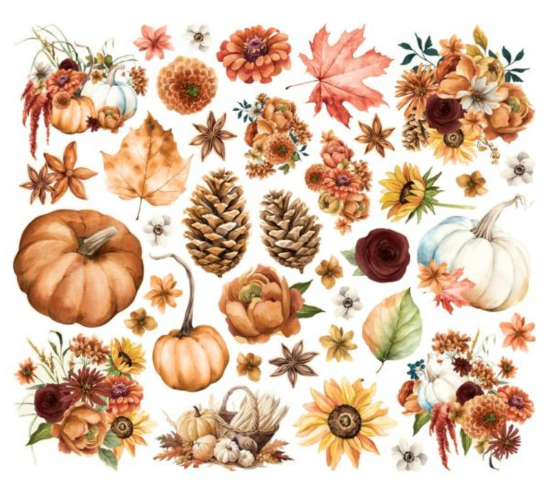 Simple Stories Simple Vintage Autumn Breeze Floral Bits & Pieces {G79}