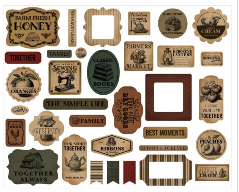 Carta Bella Vintage Market Icons Ephemera {D156}