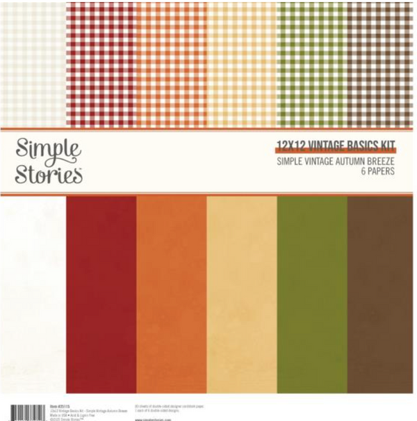 Simple Stories 12x12 Simple Vintage Autumn Breeze Solids Collection Kit {B402}