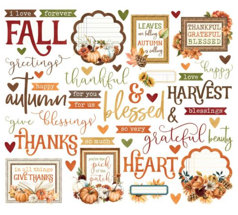 Simple Stories Simple Vintage Autumn Breeze Sentiment Bits {D145}